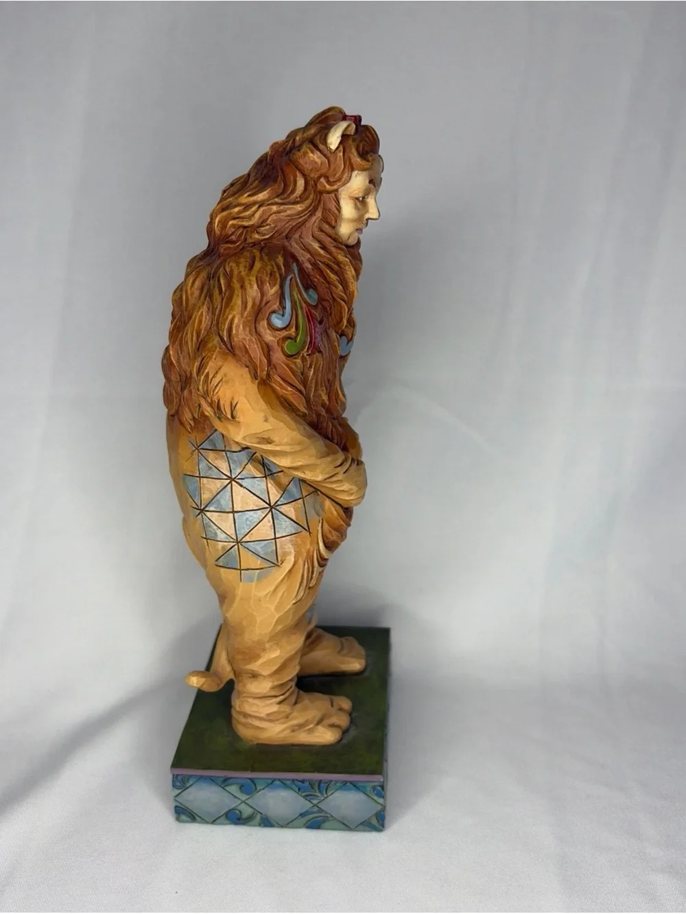 Jim Shore Colorful Lion Figurine in Brown with Blue and Purple Accents